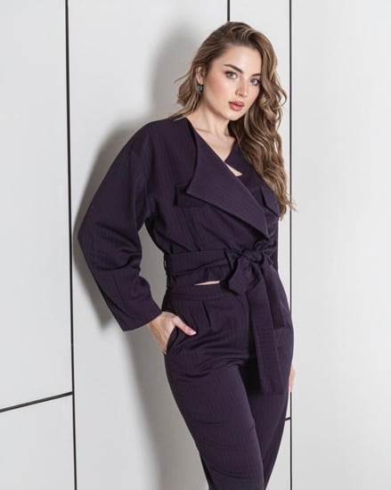 طقم انيق بلوزه بربطه و بنطلون