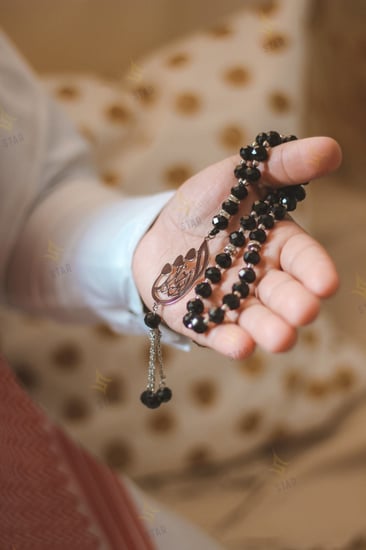 سبحة رجالية بالاسم مطليه فضة