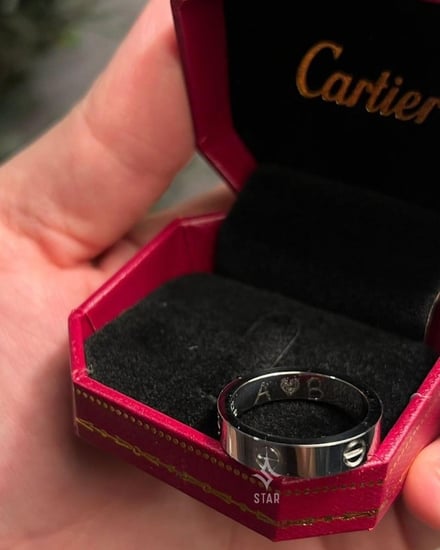 دبلة كارتير فضة 925 مع كتابة من الداخل