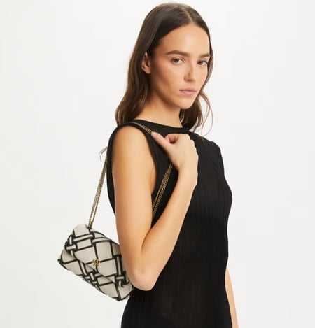 شنطة توري بورش ميني MINI KIRA WOVEN CANVAS