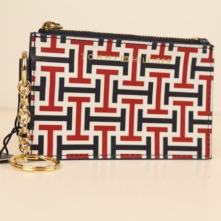 محفظة تومي هلفقر للبطاقات شفاف مع ميدالية