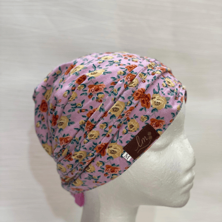 القبعه المبطنه - لون باستيل مزهر