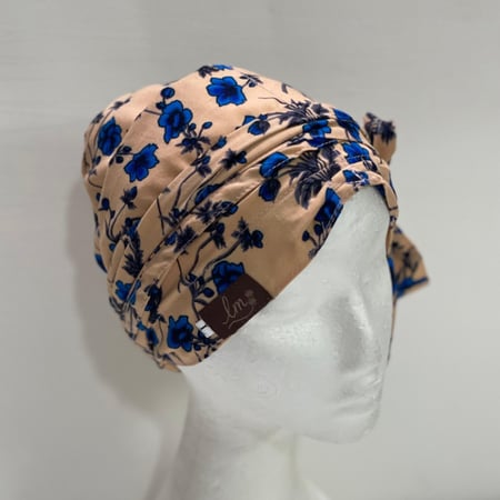 القبعه المبطنه - لون نيود مورد بالأزرق النيلي