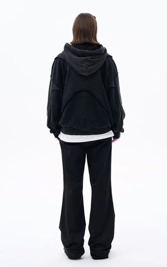 Detail-patch oversized hoodie