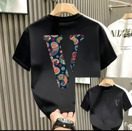 تيشيرت صيفي فاخر تصميم أنيق، قطن عالي الجودة، للجنسين