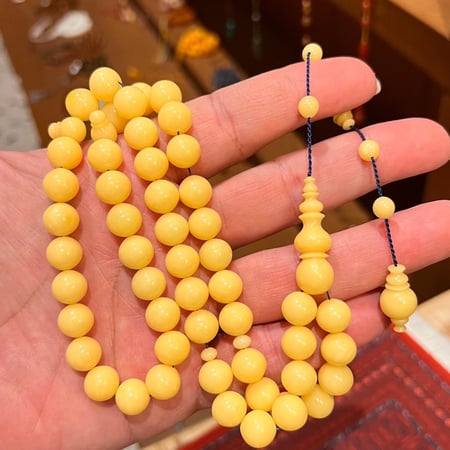 سبحة فاتوران كرزي طربزونة وفواصل فضة