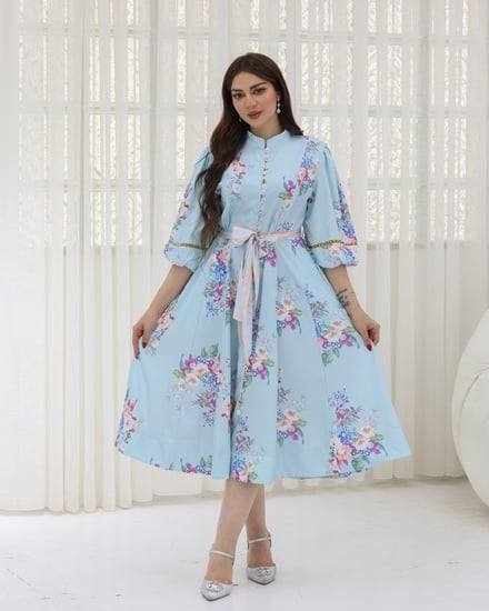 فستان ميد مشجر