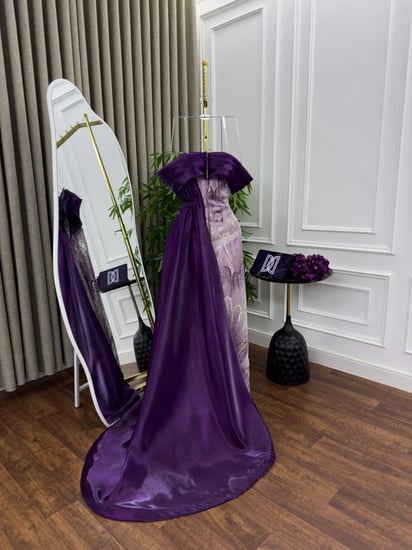 فستان مطرز مزين بالاورجنزا