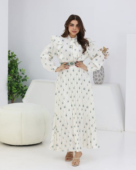 فستان شيفون منقوش