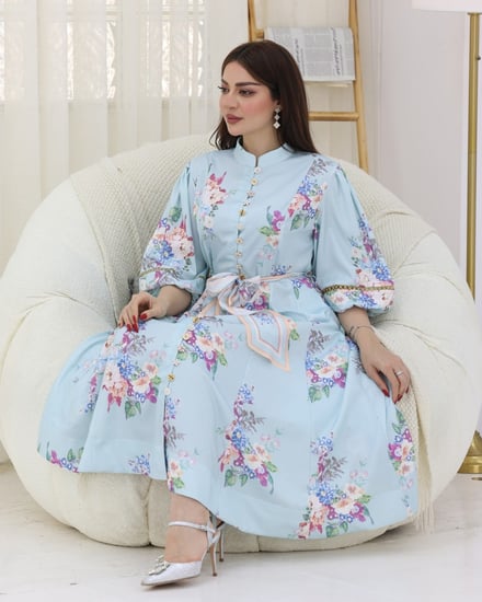 فستان ميد مشجر