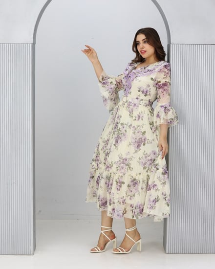 فستان دانتيل ناعم  مشجر بكراميش الصدر