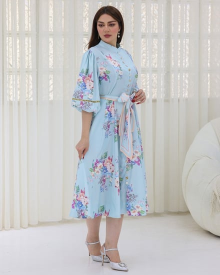 فستان ميد مشجر