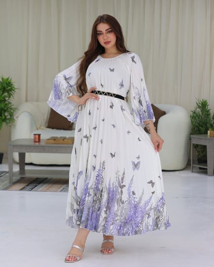 جلابيه مكسر مزينه بالفراشات