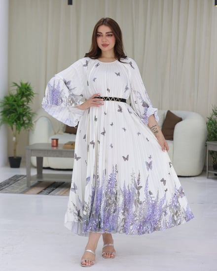 جلابيه مكسر مزينه بالفراشات