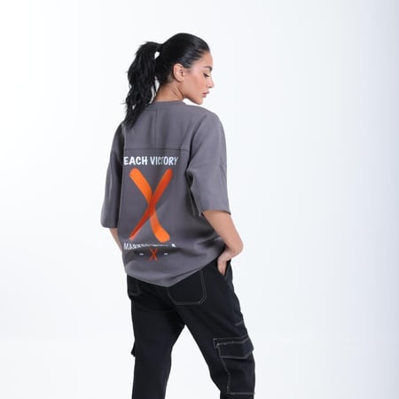 تيشيرت أوفر سايز - هدوء رمادي