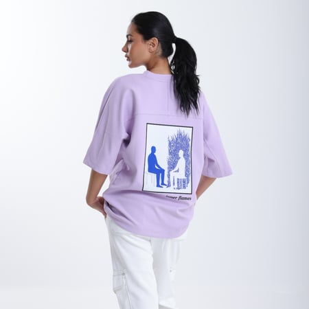 تيشيرت أوفر سايز - إشراقة وردية
