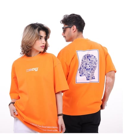 تيشيرت أوفر سايز - إشراقة برتقالية