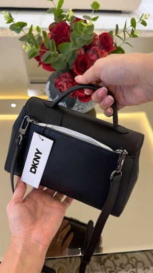 شنطه دكني بهاندل قصير واستراب طويل لون اسود