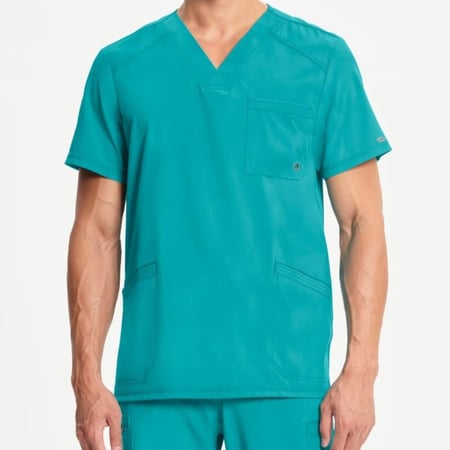 طقم سكراب كامل ماركة شروكي - إنفينيتي/ Cherokee Infinity - Men's V-Neck Solid Scrub Top / Men's Zip Fly Cargo Scrub Pant