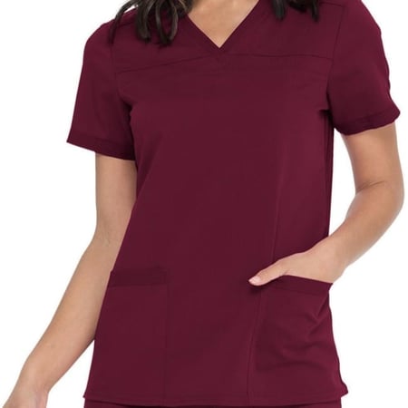 طقم سكراب كامل ماركة ديكيز / Balance by Dickies Women's V-Neck Rib Knit Panel Solid Scrub Top  / Balance By Dickies Women's Straight Leg Pull-On Scrub Pant