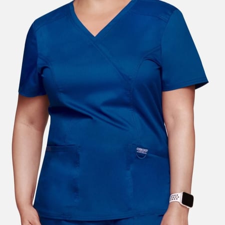 طقم سكراب كامل ماركة شيروكي ورك وير ريڤلوشن / Revolution by Cherokee Workwear Women's V-Neck Solid Scrub Top  /  Women's Elastic Waist Cargo Pocket Scrub Pant