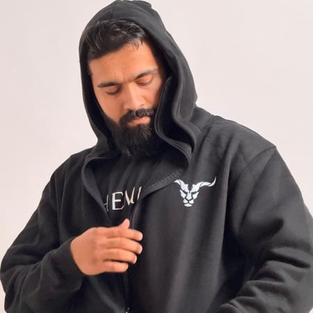 هودي جاكيت بقناع للوجه (أسود) - Jacket Hoodie with face mask (Black)
