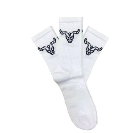 مجموعة من ٣ جوارب طويلة لون أبيض قطنية مانعه للانزلاق