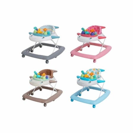 مشاية أطفال بتصميم بحري/طائرة وألعاب تفاعلية