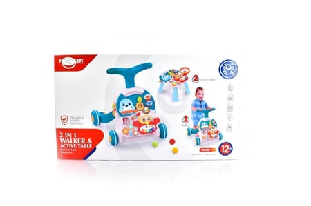 مشاية أطفال 2 في 1 وطاولة أنشطة تفاعلية