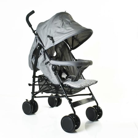 عربة أطفال باللون الفضي الكاشف قابلة للطي