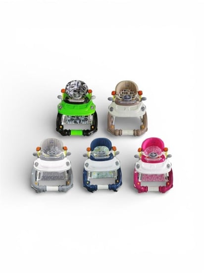 لعبة مشاية الأطفال باللون البيج الغامق والأبيض – مثالية لأول خطوات طفلك