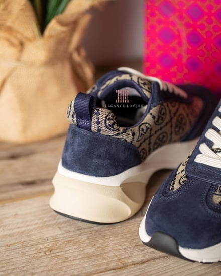 سنيكرز مرتفع ماركة توري بورش - Navy Logo