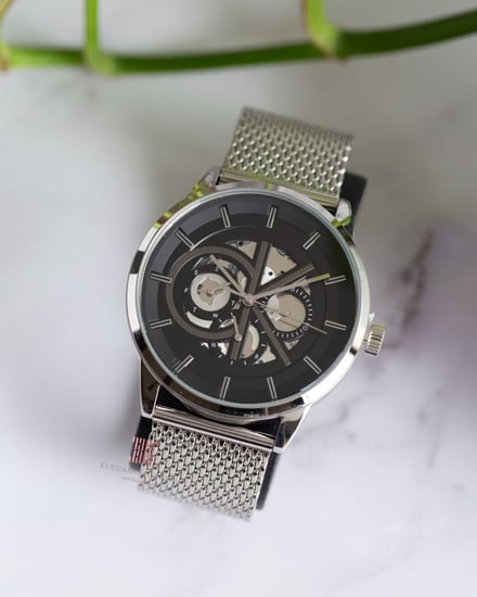 ساعة رجالية ماركة كالفين كلاين Silver Chain CK Logo Dial