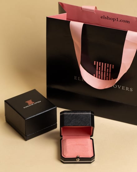 خاتم فضة Gold Radiant مطلي ذهب مُرصّع بحجر المويسنايت ماركة Elegance Lovers