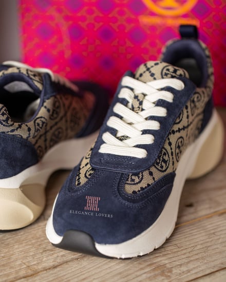 سنيكرز مرتفع ماركة توري بورش - Navy Logo