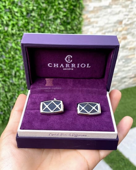 كبك رجالي ماركة شاريول - Black with Cross Diamond Shape