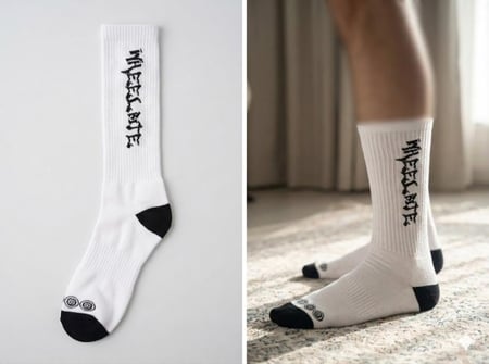 جوارب ويل بايت بيضاء طويلة للسكيت بورد والانلاين والرولر سكيت