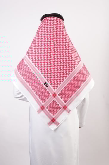 شماغ ملكي خاص أحمر غامق بصمة