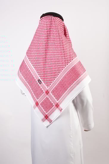 شماغ ملكي خاص أحمر غامق بصمة