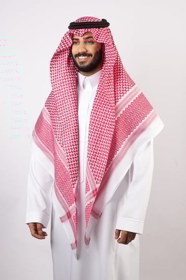 شماغ ملكي خاص أحمر غامق بصمة