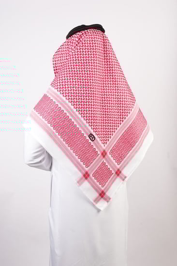 شماغ ملكي خاص أحمر غامق بصمة