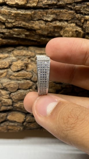خاتم فضه تايلندي مرصع بالزركون السويسري