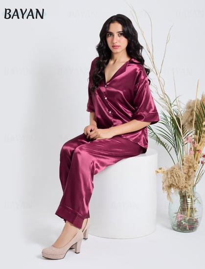 بجامه قطعتين-عنابي