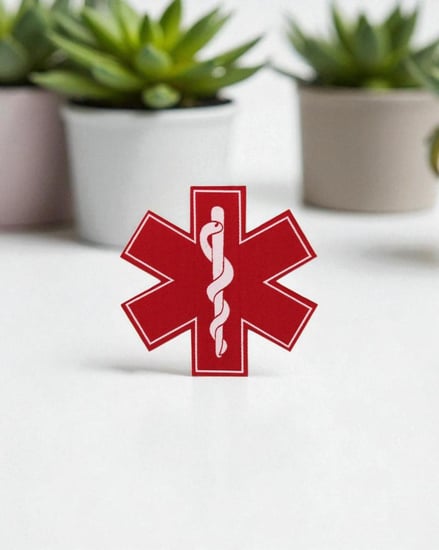 شعار نجمة الحياة لون احمر