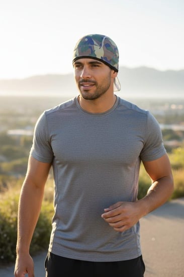 غطاء راس طبي ولراكبي الدراجات مموه اصفر