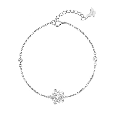 اسوارة كلاسيكية فاخرة فضة عيار 925 ندفة الثلج والزركون - لومي