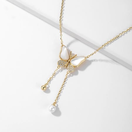 سلسال فاخر على شكل فراشة من الفضة عيار 925