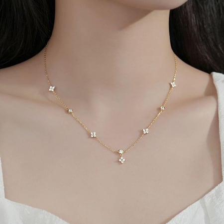 سلسال شوكر فضة استرليني 925 فاخر وانيق مرصع بالماس