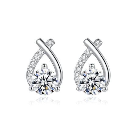 أقراط فضة استرليني S925 مرصعة بالزكرون