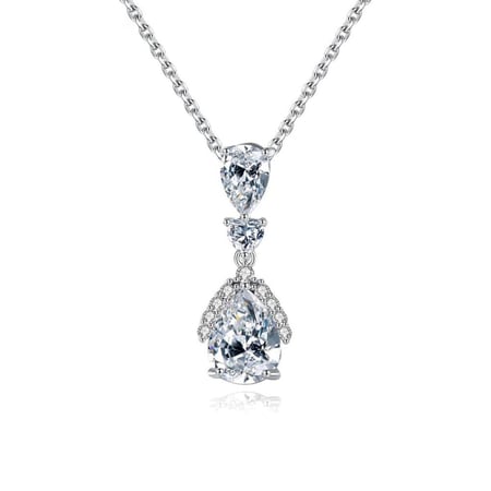 سلسال فضة بلونين مطلي بالذهب مزينة بمكعب الزركون - لومي